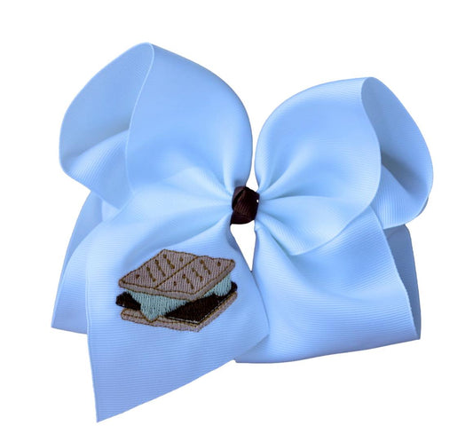 Smore's Embroidered Bow