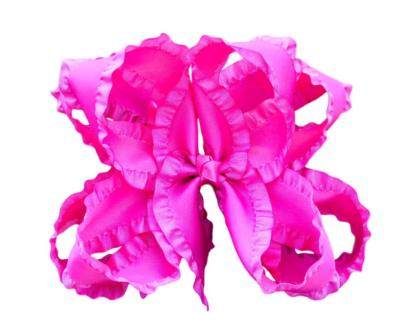 Hot Pink Double Ruffle Bow