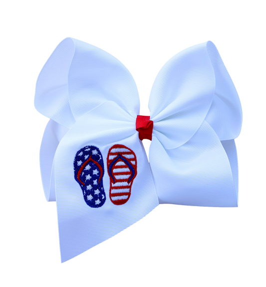 Flip Flop Embroidered Bow