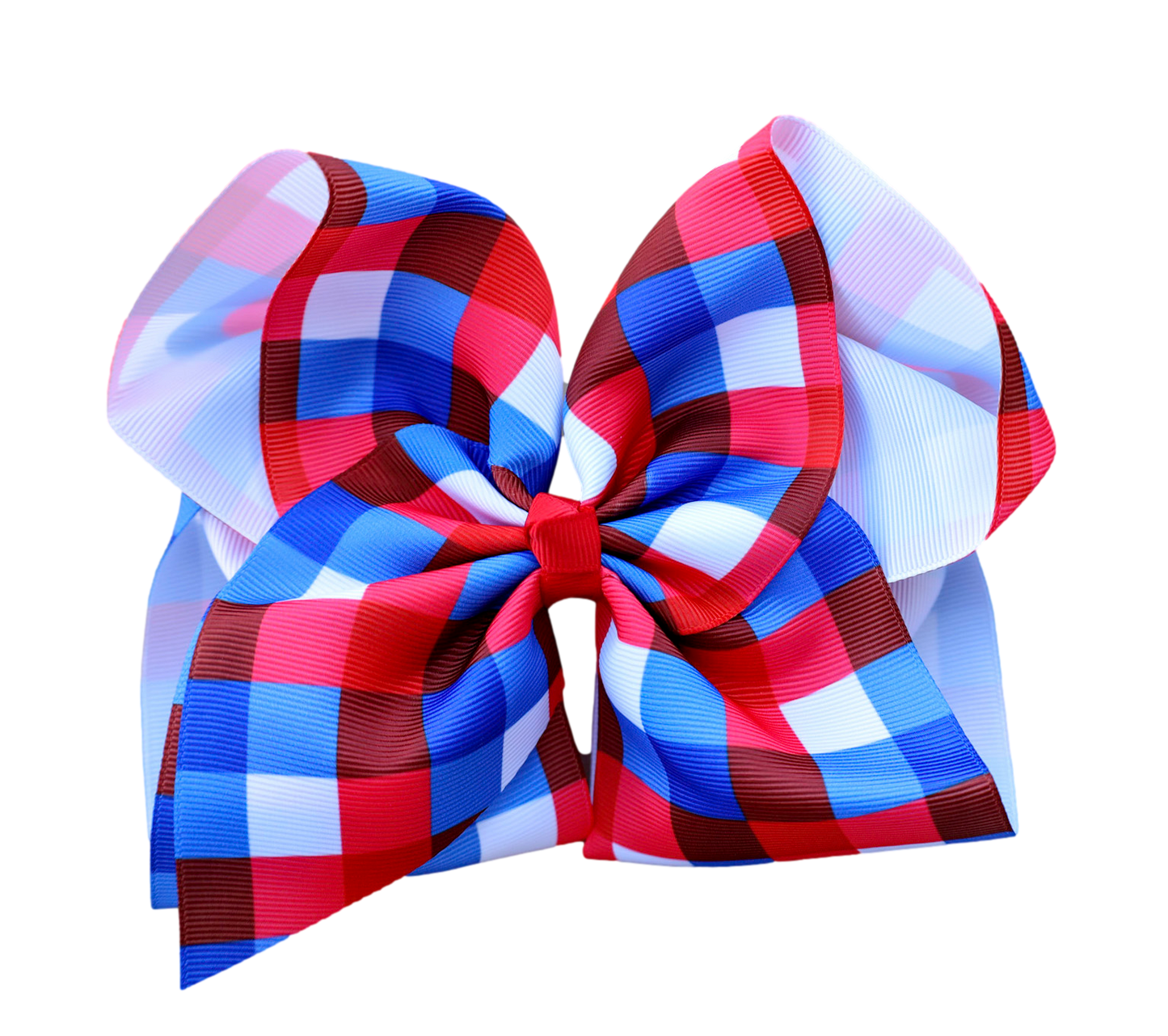 Patriotic Plaid Printed Bow