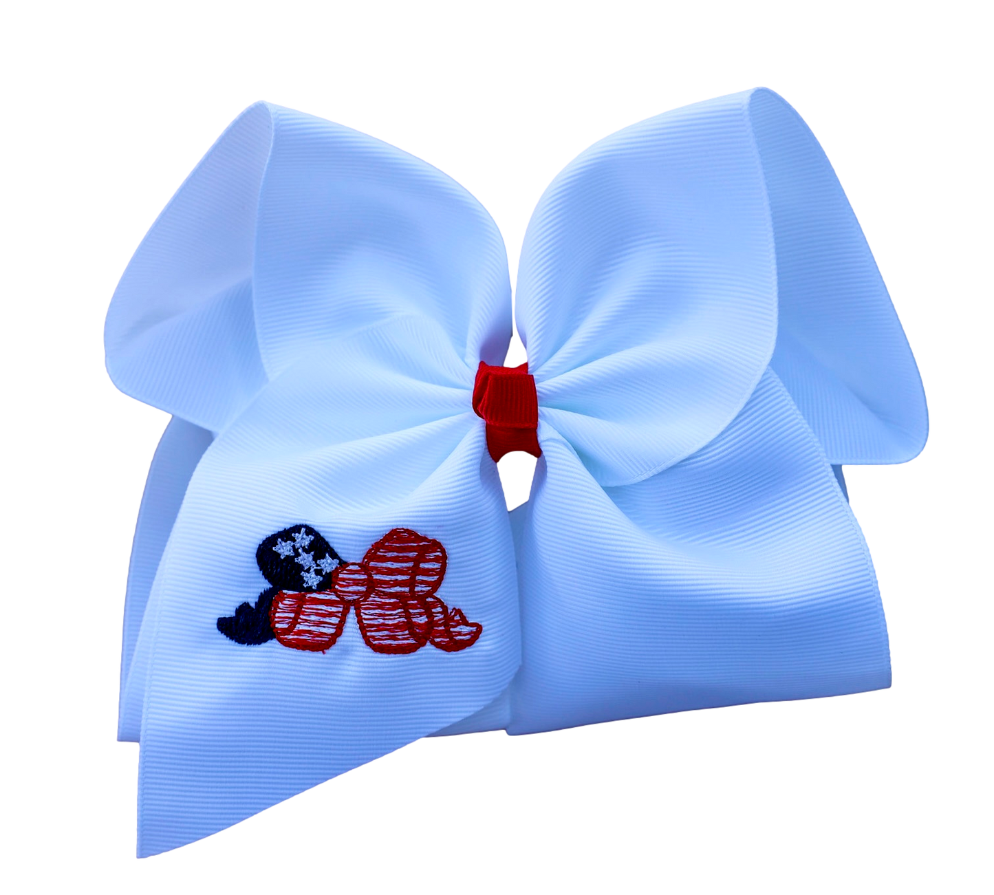 Patriotic Bow Embroidered Bow