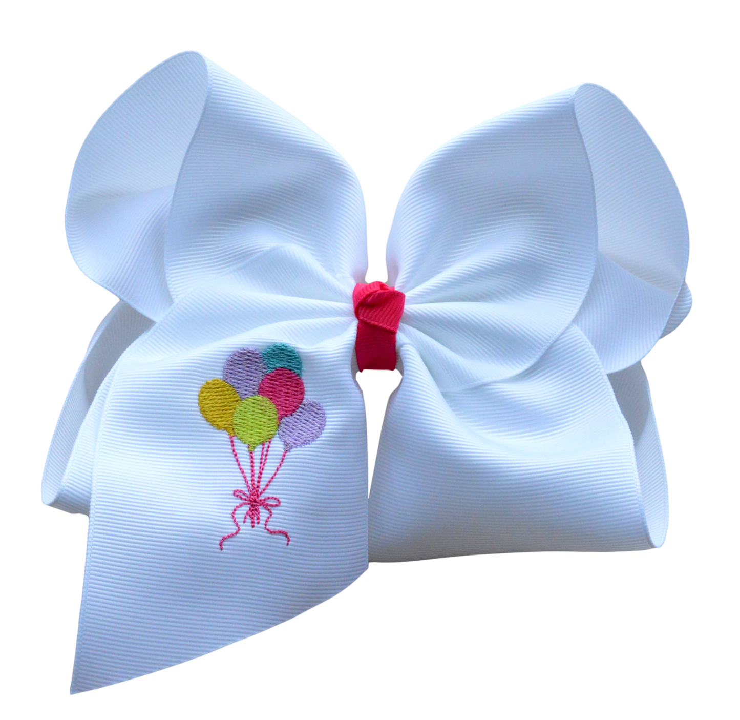 Embroidered Birthday Balloons Bow