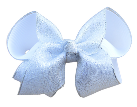 White Glitter Bow (Small)