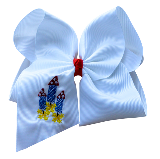 Fireworks Embroidered Bow