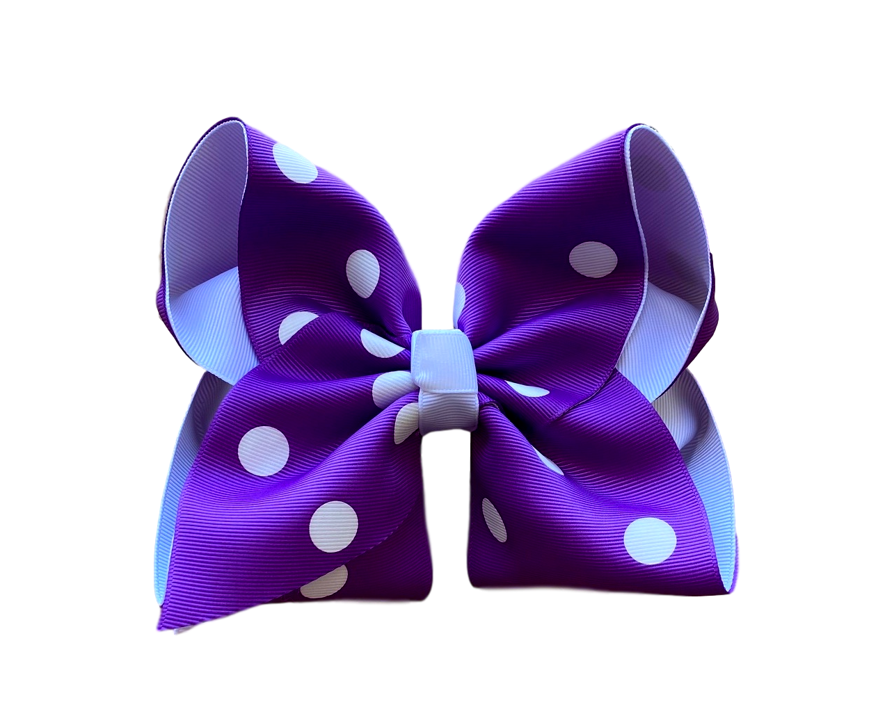 Purple Polka Dot Layered Bow