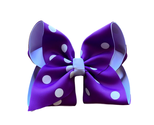 Purple Polka Dot Layered Bow