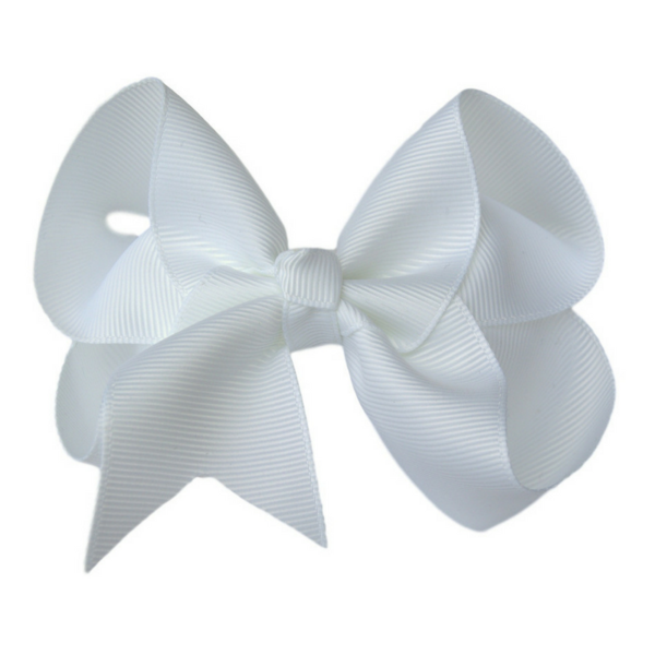 White Grosgrain Hair Bow